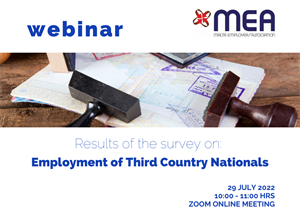 Webinar  Results of the survey on:  Employment of Third Country Nationals